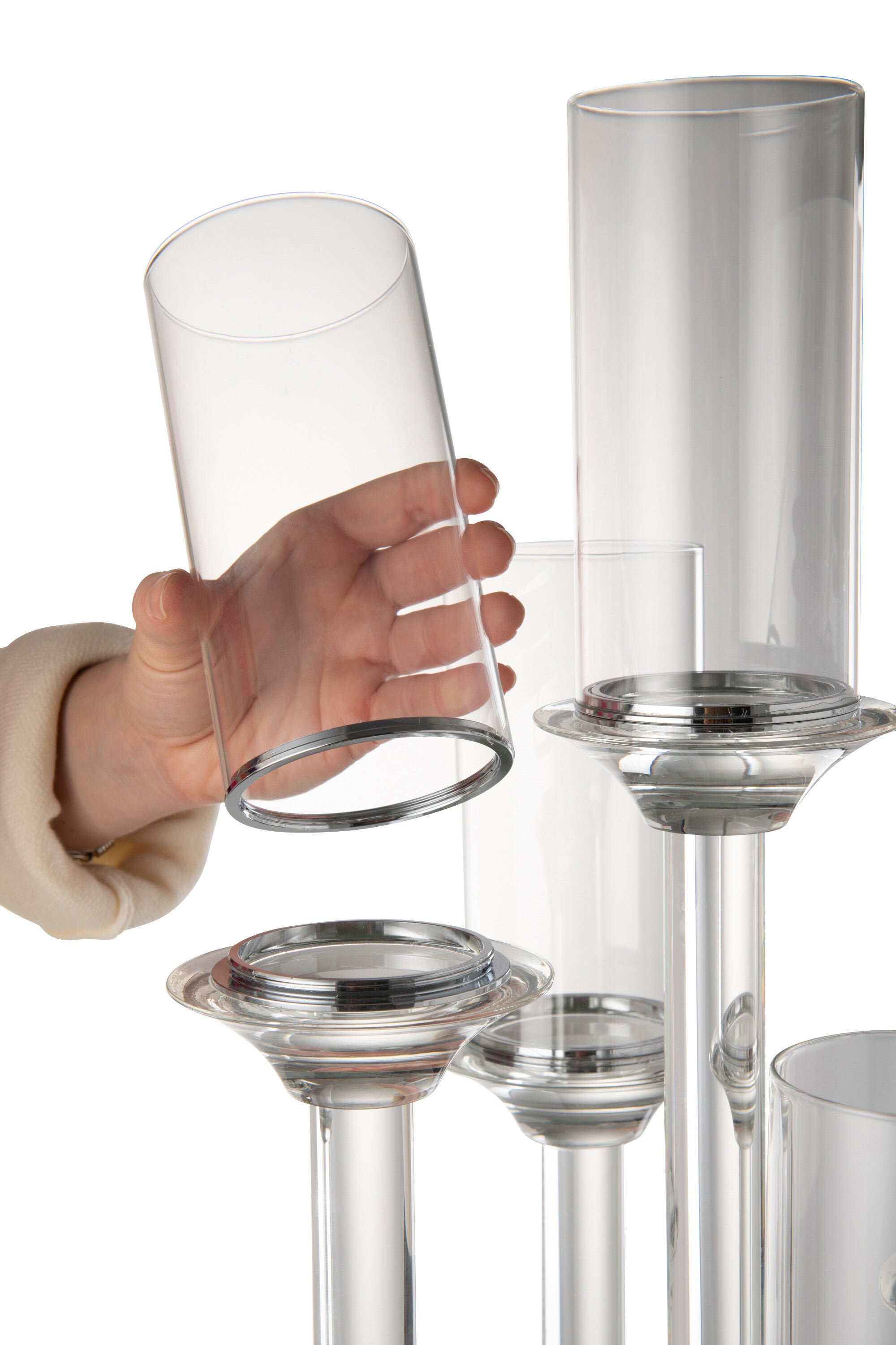 Kaarsenhouder 5 Groot Glas Transparant