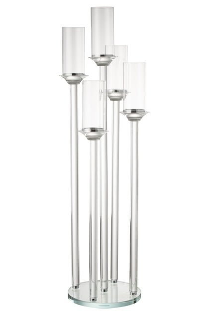 Kaarsenhouder 5 Groot Glas Transparant