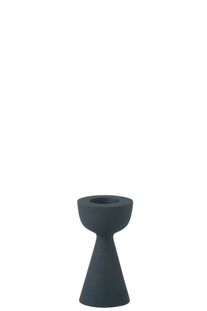 Kaarsenhouder kegel aluminium blauw klein