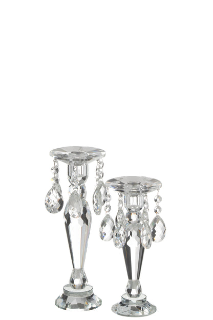 Kaarsenhouder Louise Kristal Transparant Groot