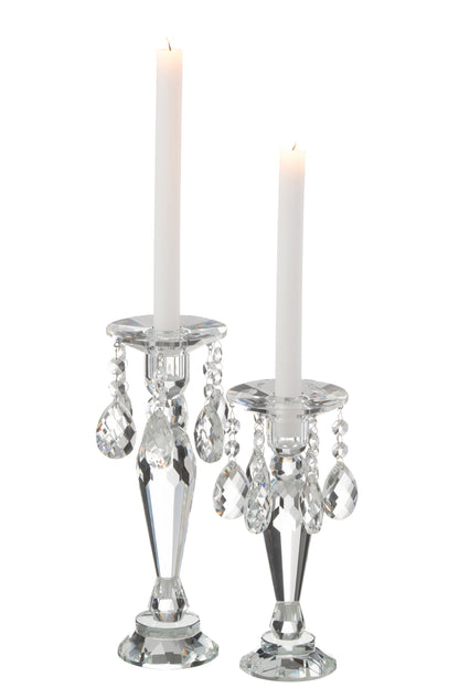 Kaarsenhouder Louise Kristal Transparant Groot