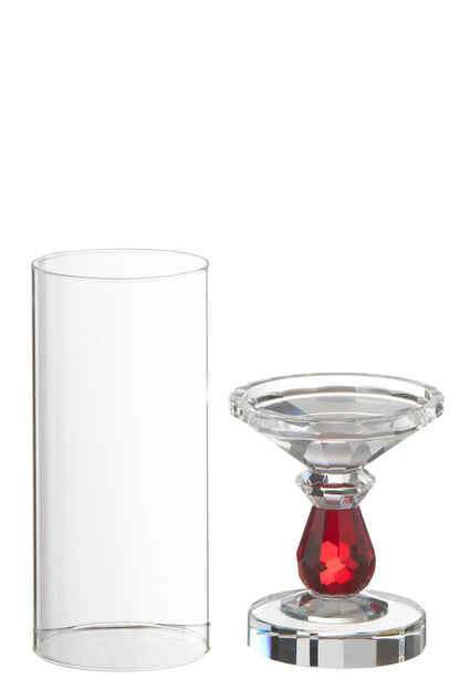 Orkaan Marie Kristal Rood/Transparant Klein