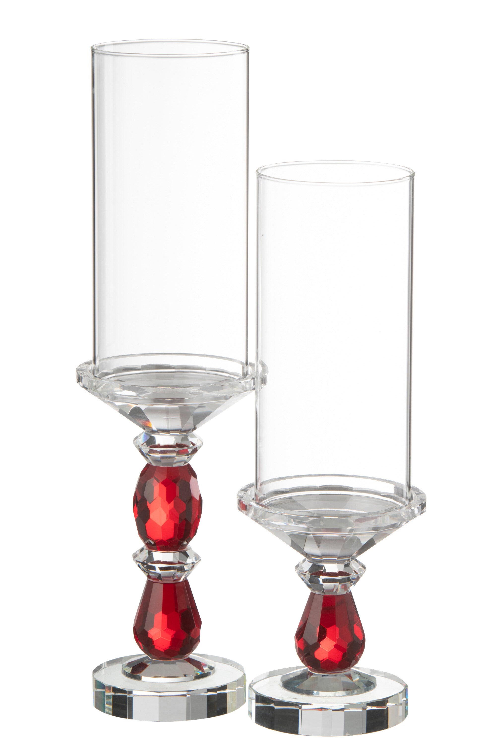 Orkaan Marie Kristal Rood/Transparant Groot