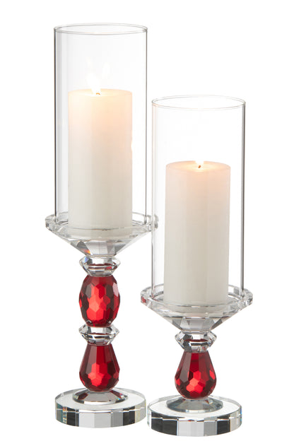 Orkaan Marie Kristal Rood/Transparant Groot