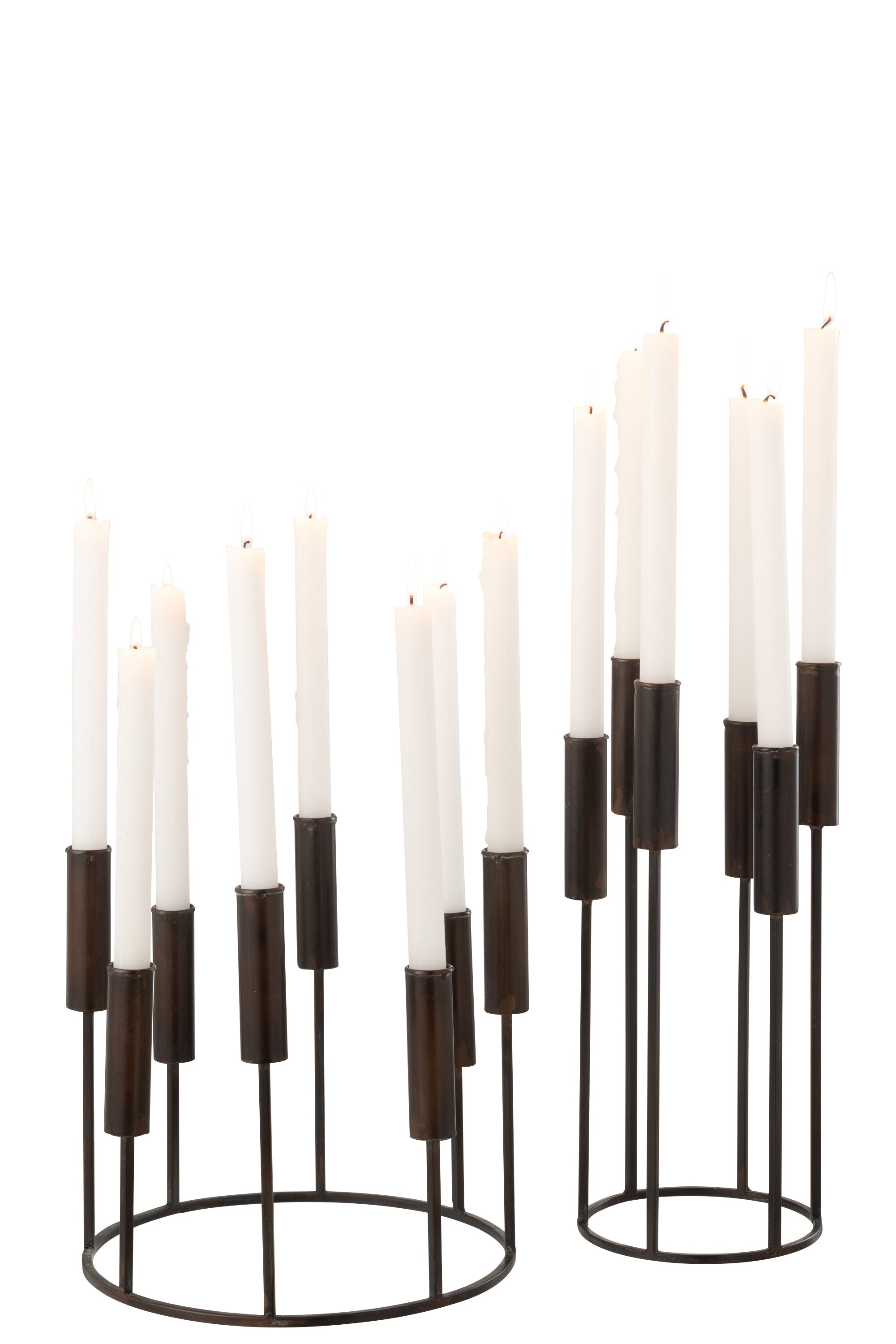 Set van 2 Kaarsenhouders Pierre IJzer Zwart