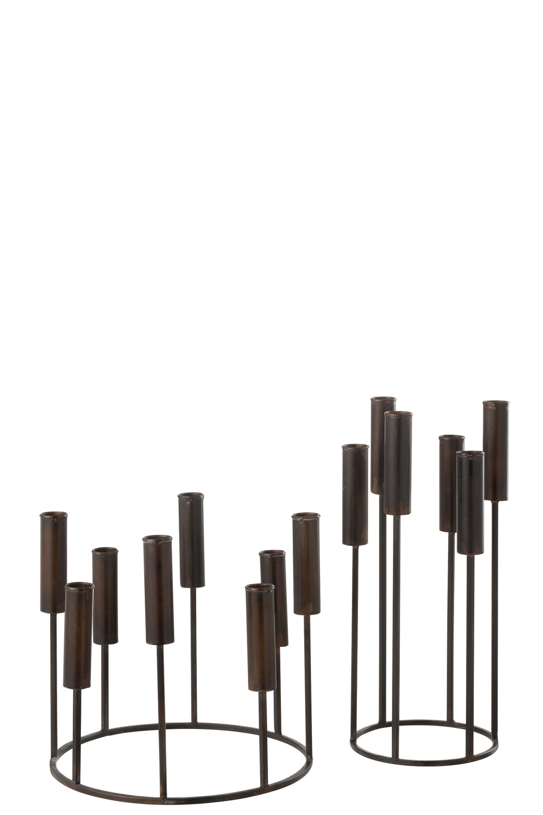 Set van 2 Kaarsenhouders Pierre IJzer Zwart