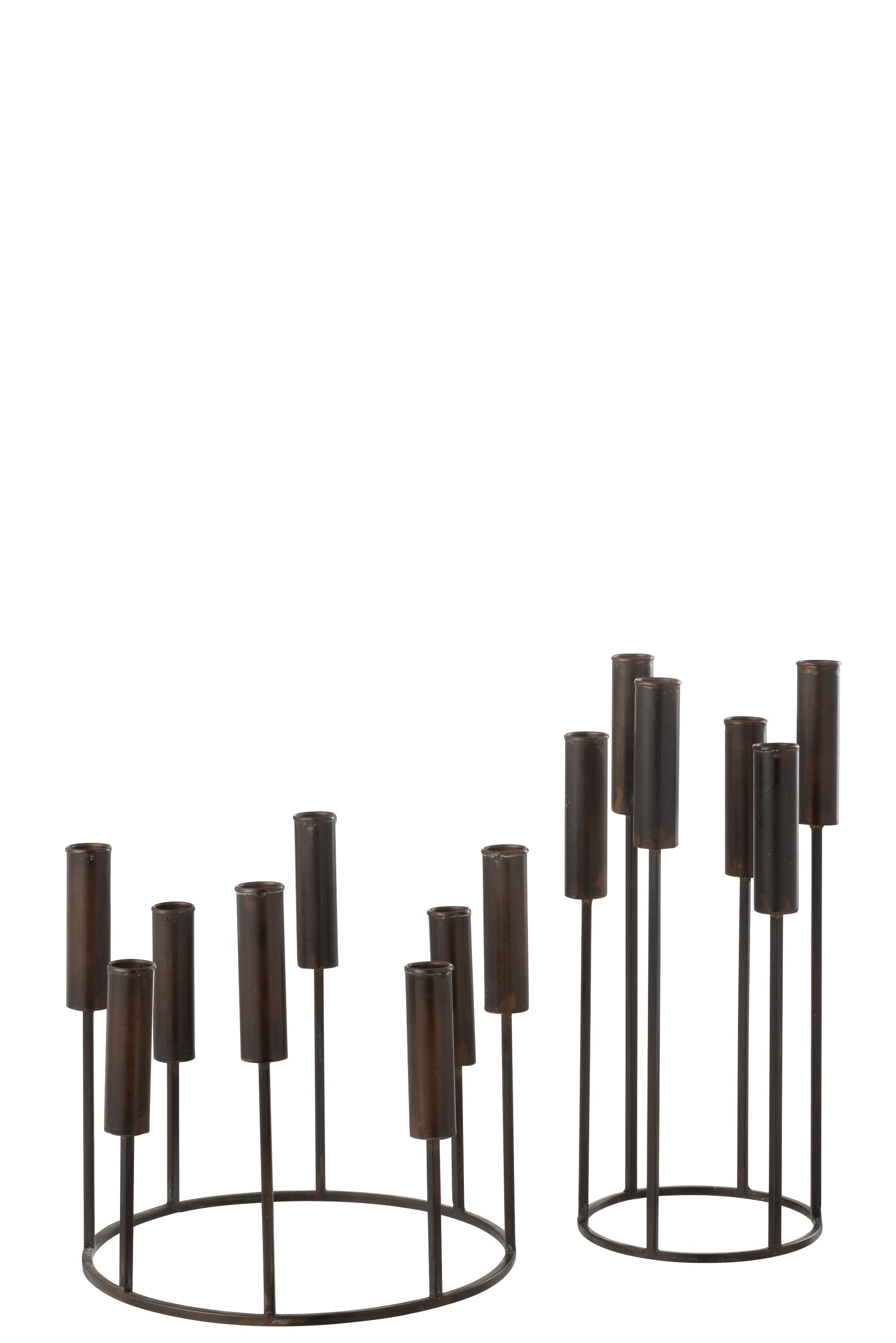 Set van 2 Kaarsenhouders Pierre IJzer Zwart