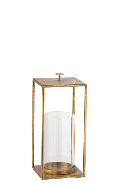Lantaarn Nino IJzer/Glas Goud