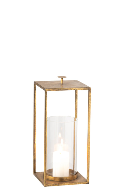 Lantaarn Nino IJzer/Glas Goud