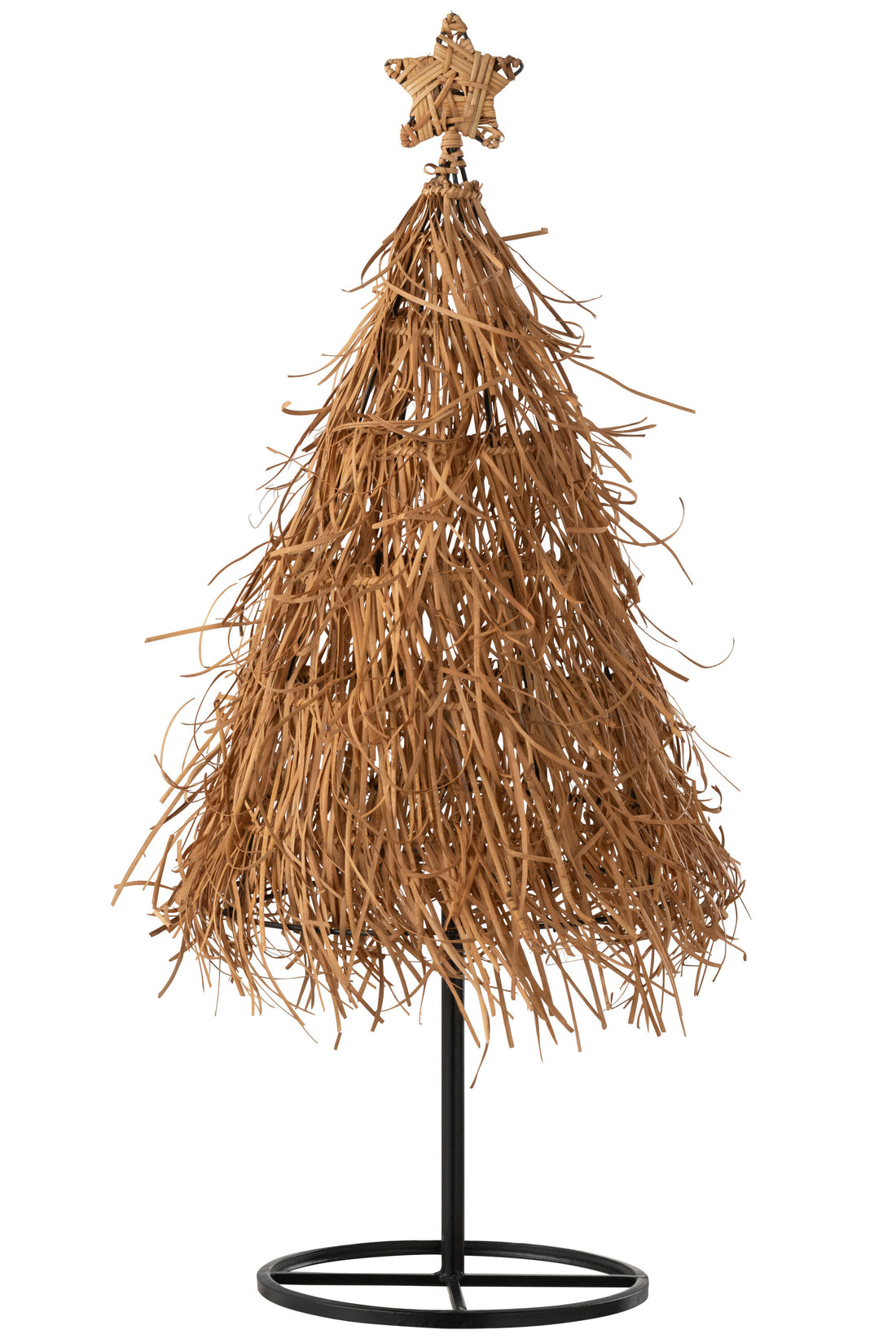 J-Line Christmas Tree Star Rattan Natural Large