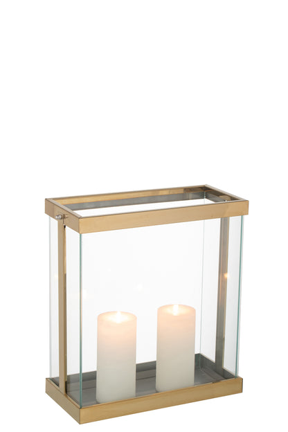 Lantaarn Rechthoekig Enma IJzer/Glas Goud Klein