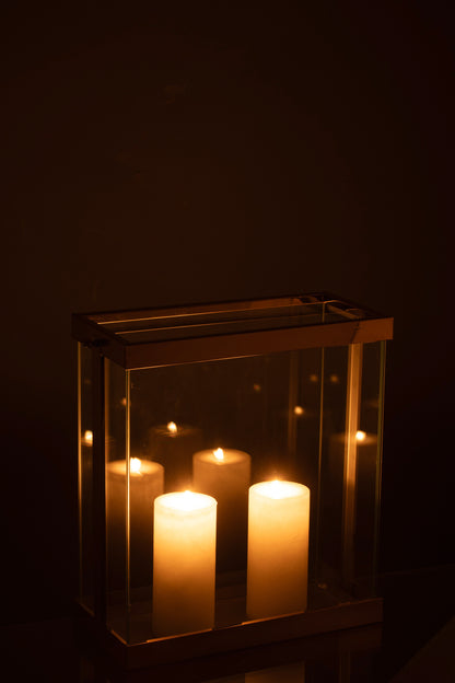 Lantaarn Rechthoekig Enma IJzer/Glas Goud Klein