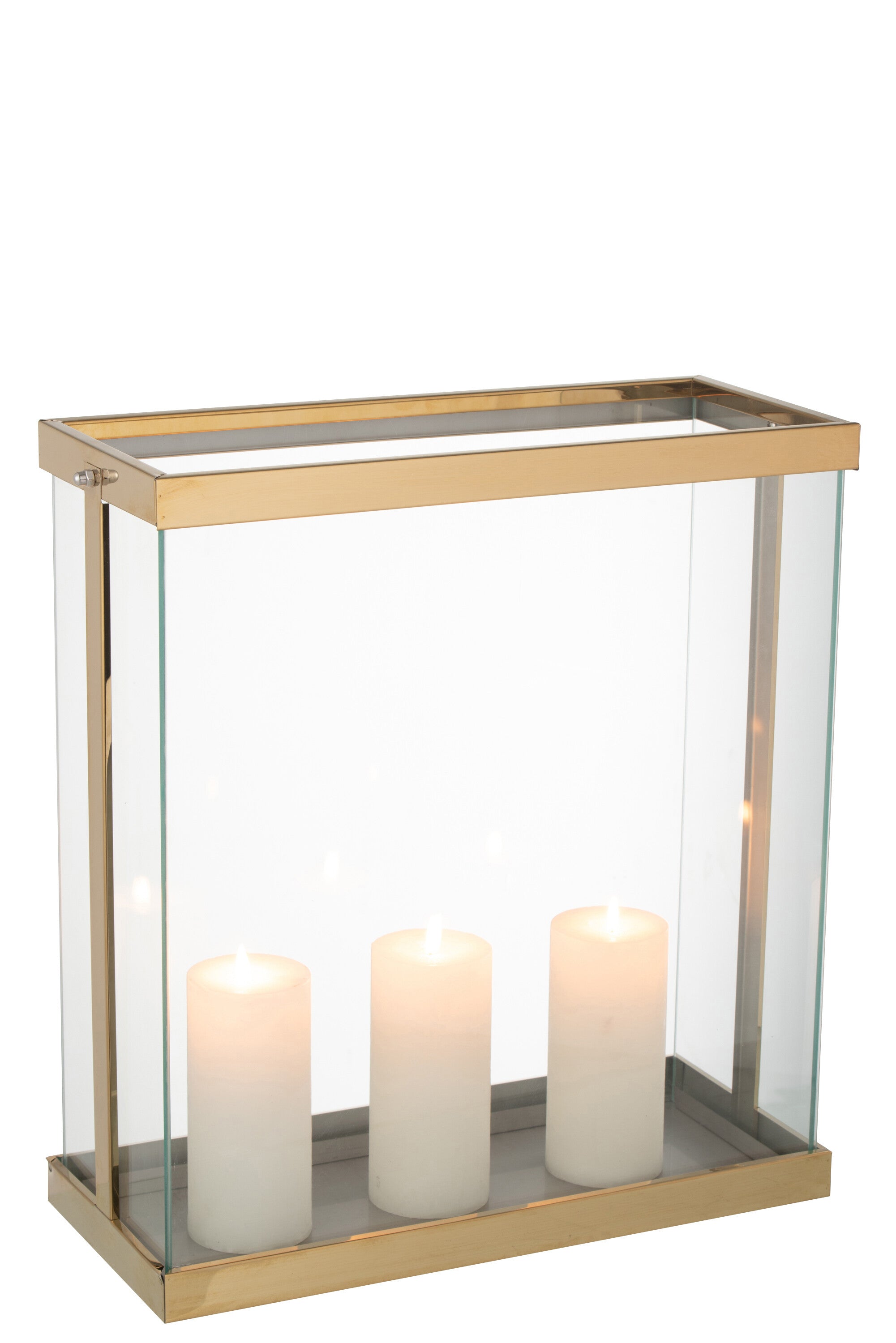 Lantaarn Rechthoekig Enma IJzer/Glas Goud Groot