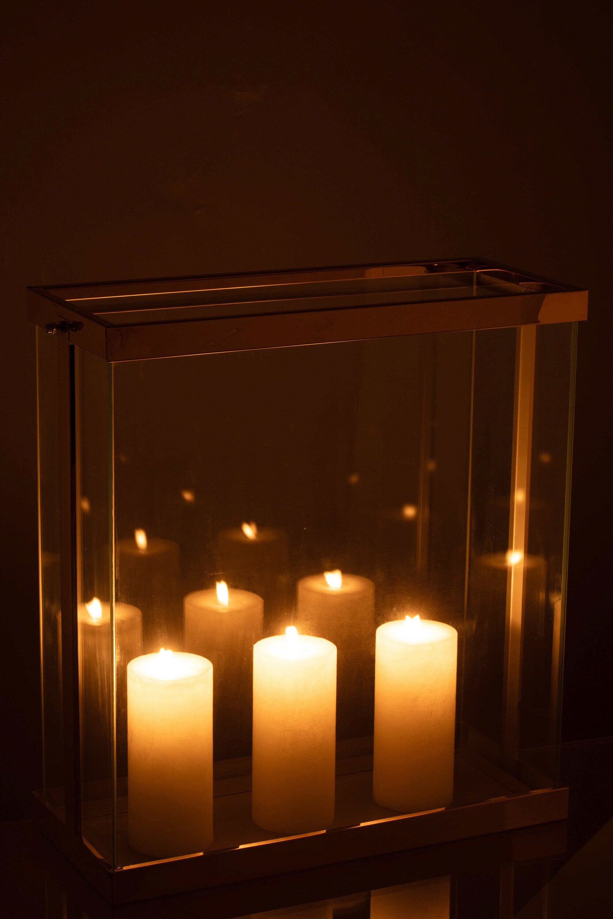 Lantaarn Rechthoekig Enma IJzer/Glas Goud Groot