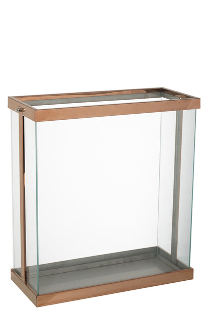 Lantaarn Rechthoekig Enma IJzer/Glas Koper Groot