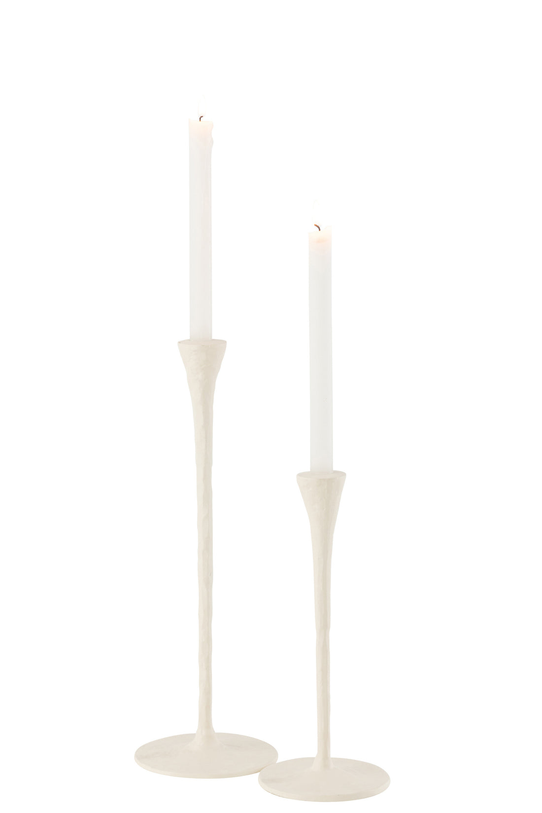 Set van 2 Kaarsenhouder Goa Aluminium Wit