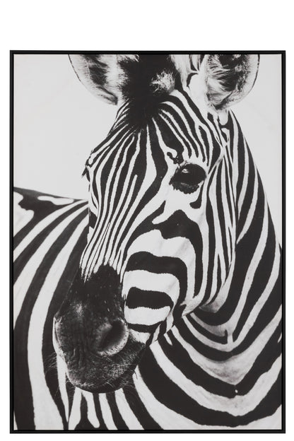 Wanddecoratie Zebra Canvas/Kunststof Zwart/Wit