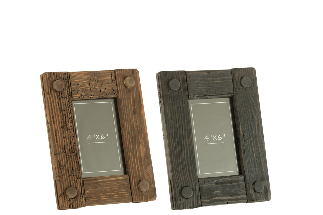Fotolijst Nick Grenenhout Bruin/Zwart Klein Assortiment Van 2