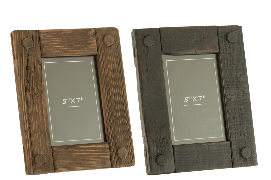 Fotolijst Nick grenenhout bruin/zwart Groot Assortiment Van 2