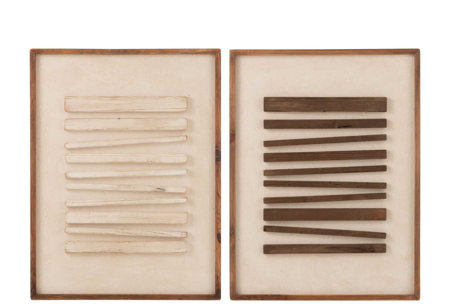 Wanddecoratie Mike Grenenhout/Canvas Wit/Natuurlijke Assortiment Van 2