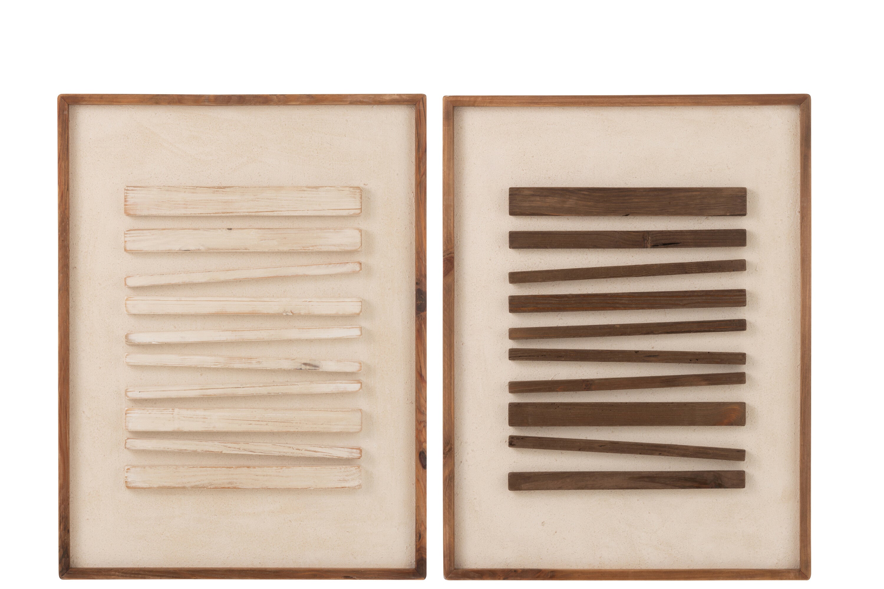 Wanddecoratie Mike Grenenhout/Canvas Wit/Natuurlijke Assortiment Van 2