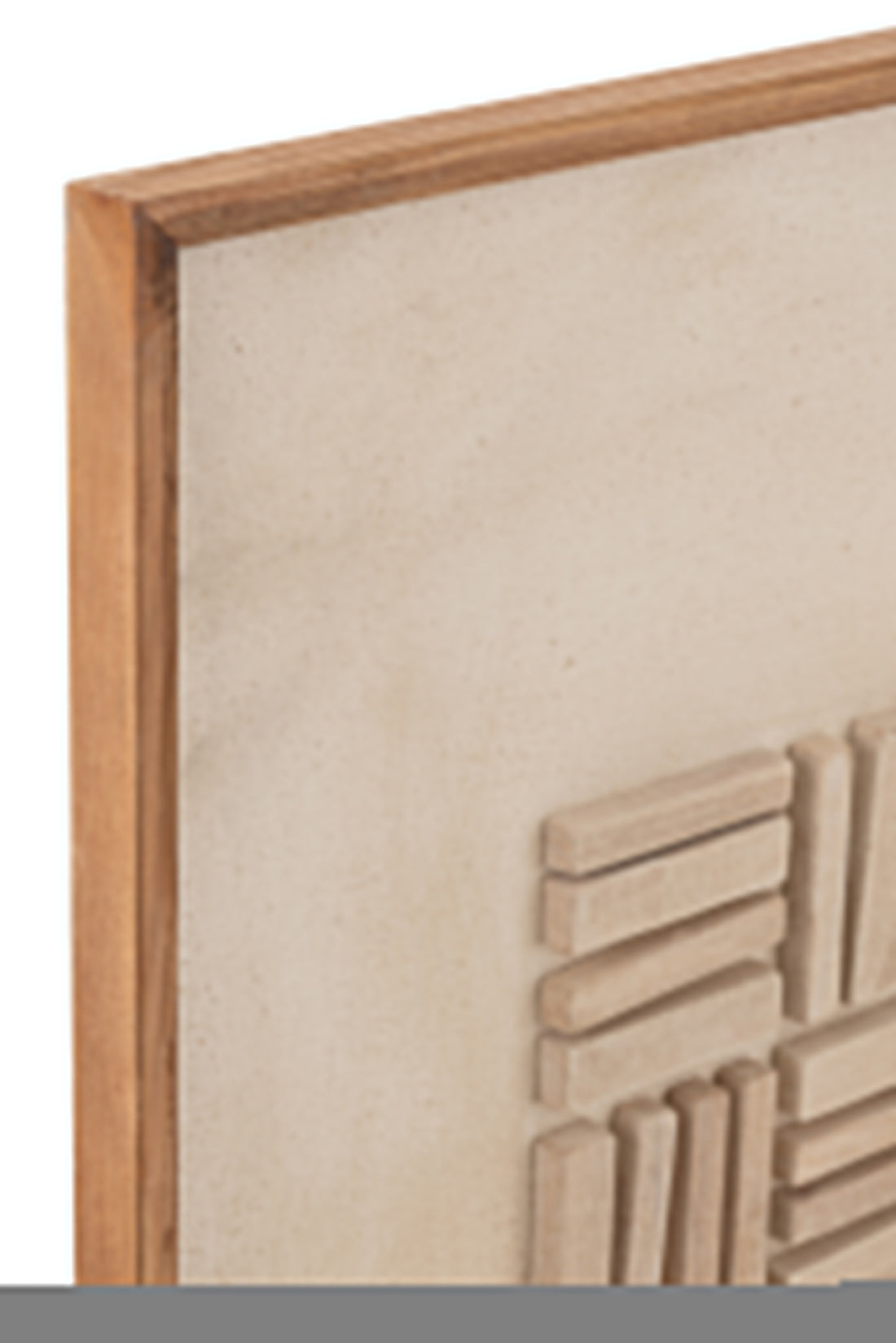 Wanddecoratie John Grenen Hout/Canvas Wit