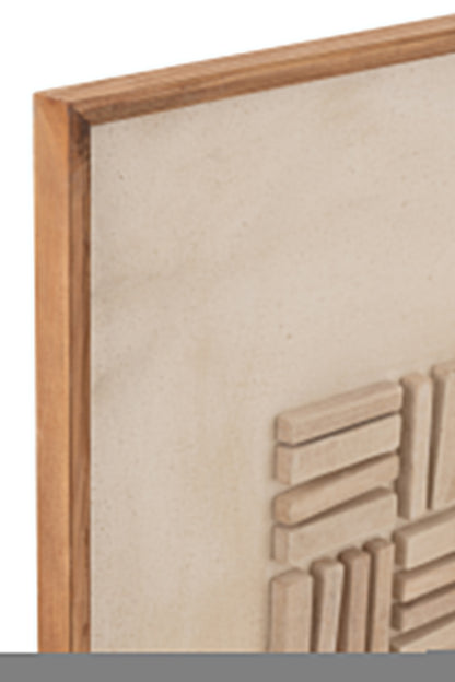Wanddecoratie John Grenen Hout/Canvas Wit