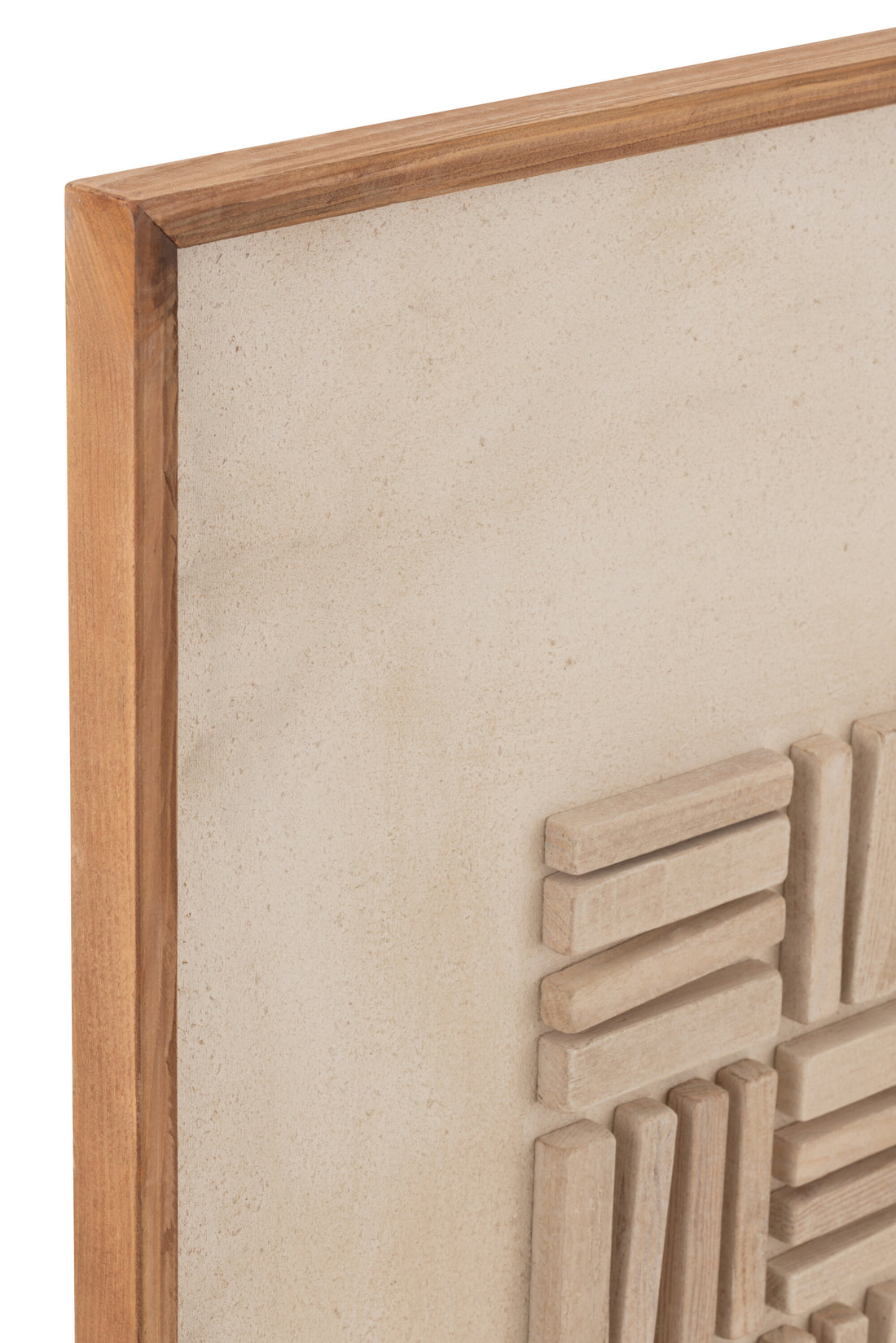 Wanddecoratie John Grenen Hout/Canvas Wit