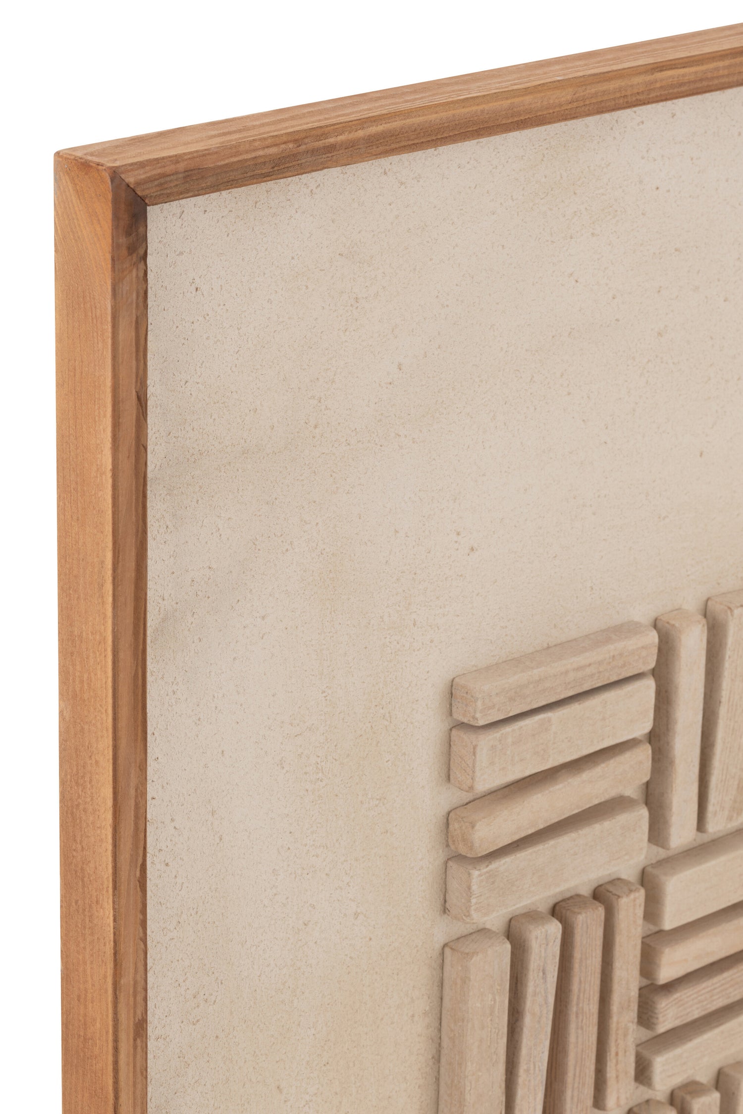 Wanddecoratie John Grenen Hout/Canvas Wit