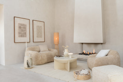Wanddecoratie John Grenen Hout/Canvas Wit