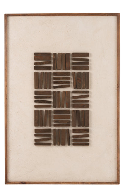 Wanddecoratie John Grenen Hout/Canvas Natuurlijk