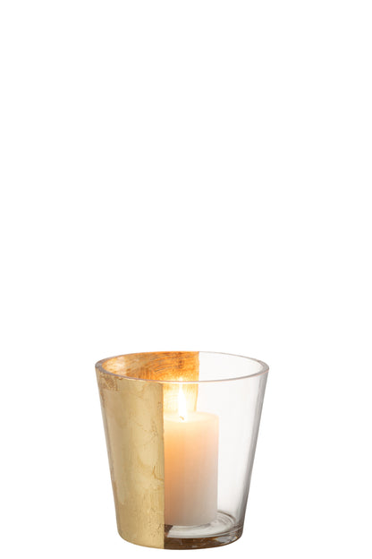 Orkaan Boe Glas Transparant/Goud Klein