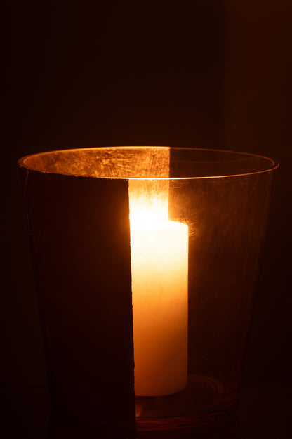 Orkaan Boe Glas Transparant/Goud Groot