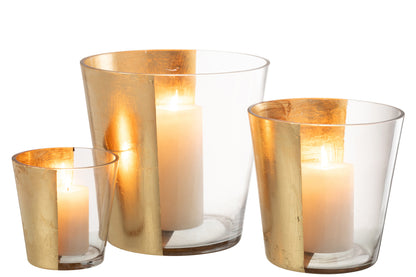 Orkaan Boe Glas Transparant/Goud Groot