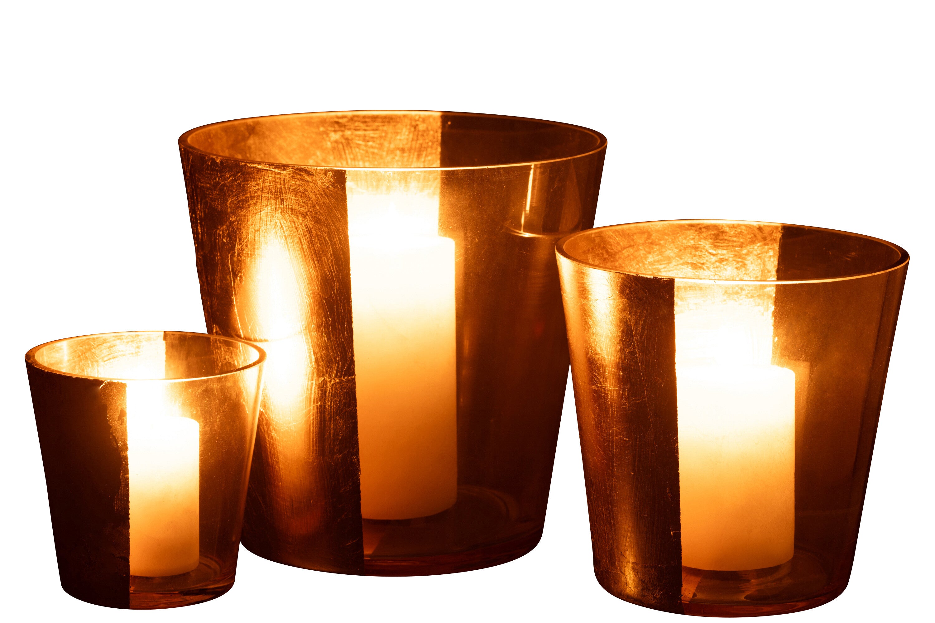 Orkaan Boe Glas Transparant/Goud Groot