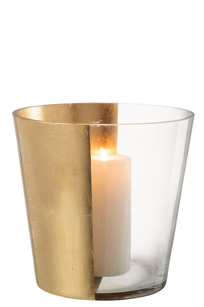 Orkaan Boe Glas Transparant/Goud Groot
