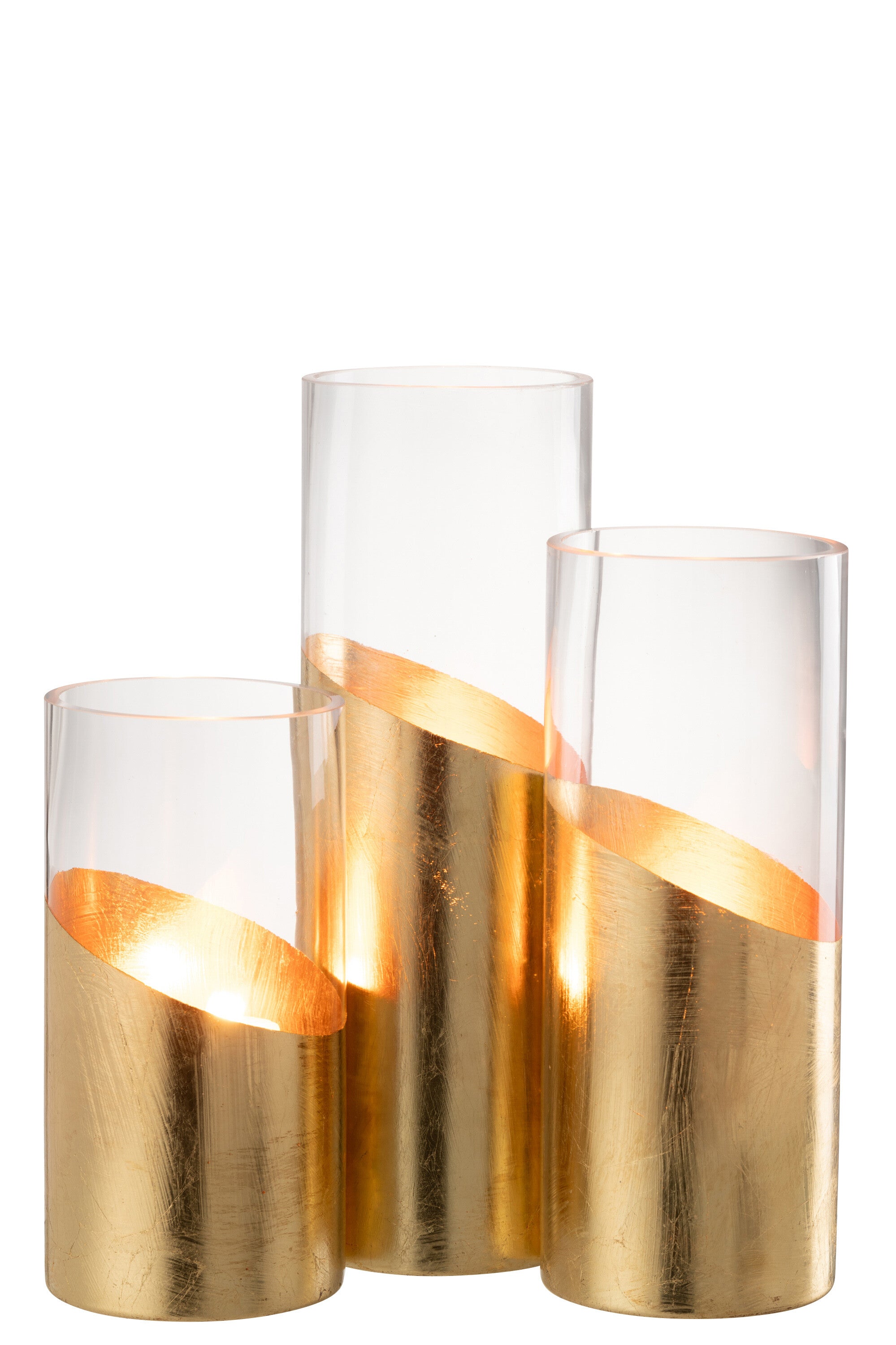 Orkaan Moa Glas Transparant/Goud Groot