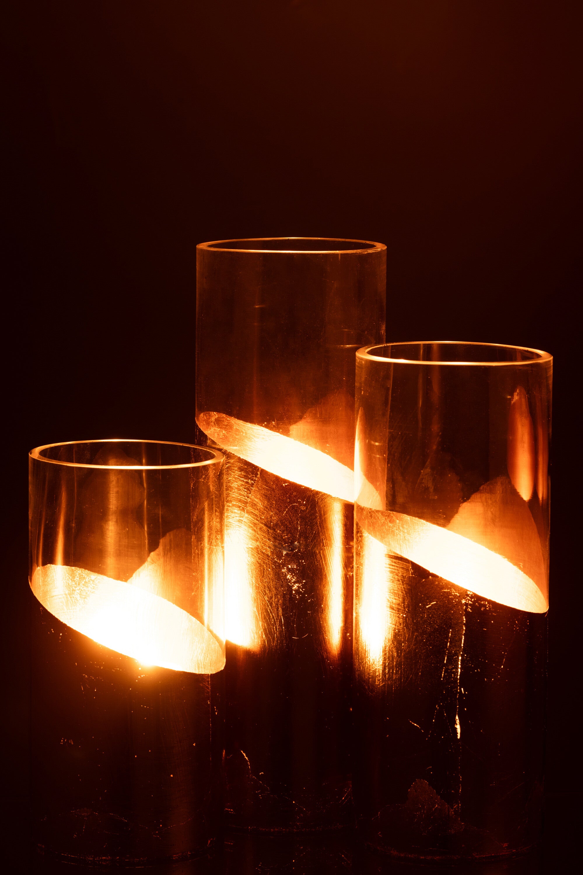 Orkaan Moa Glas Transparant/Goud Groot