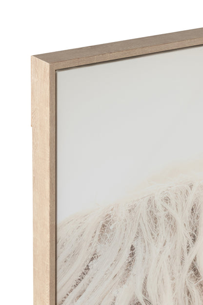 Wanddecoratie Yak Gezicht Grenenhout/Polyresin Wit/Beige