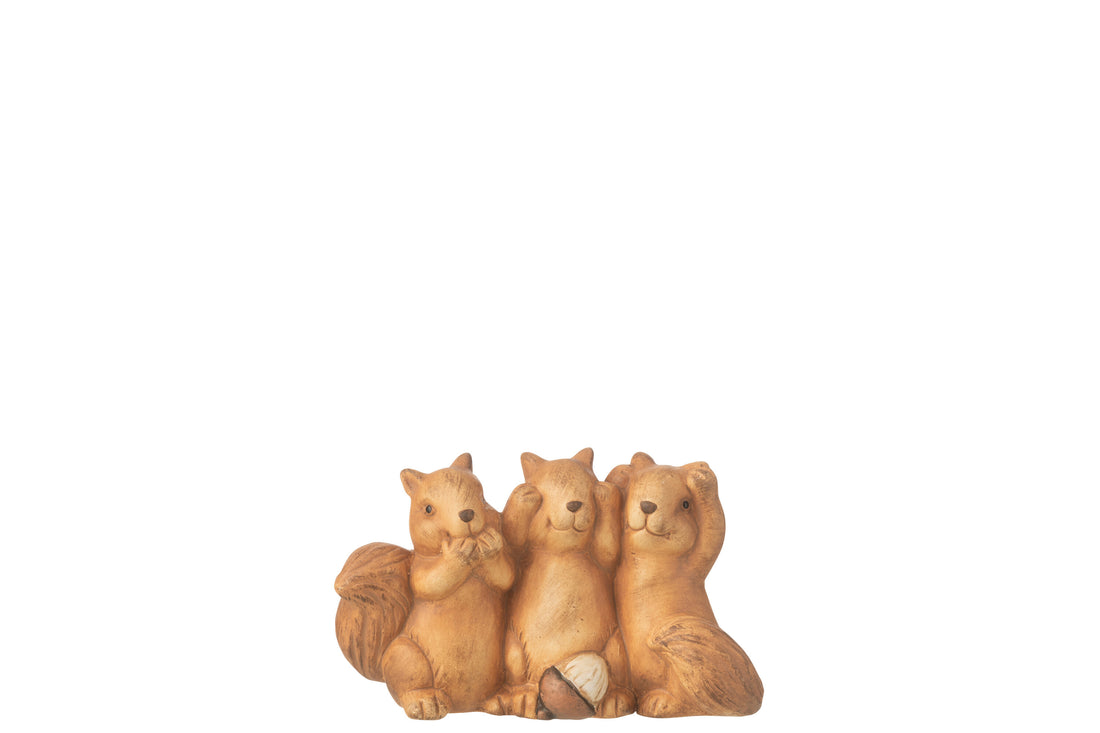 Eekhoorn Drie Zien/Horen/Spreken Porselein Bruin