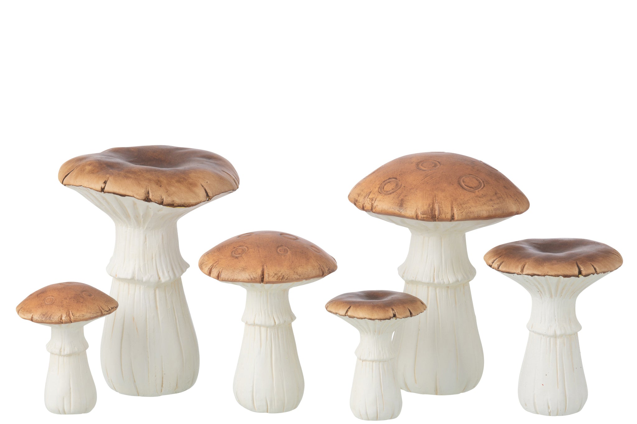 Paddenstoel Porselein Wit/Bruin Groot Assortiment Van 2