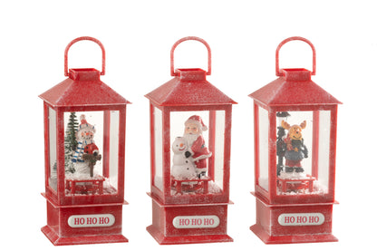 J-Line Snowglobe Lantern Led Christmas Resin Assortment Of 3