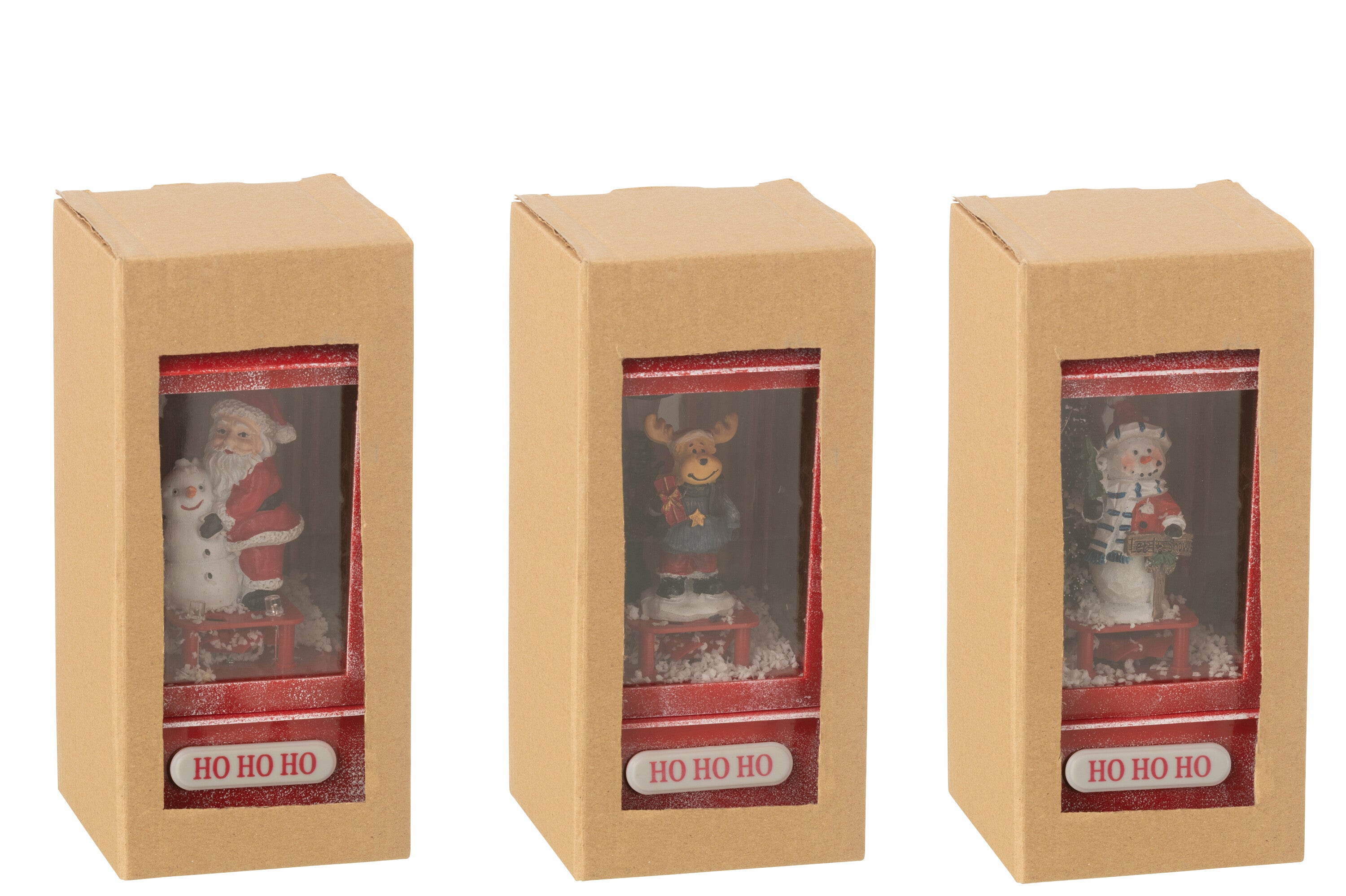 J-Line Snowglobe Lantern Led Christmas Resin Assortment Of 3