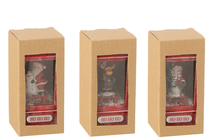 J-Line Snowglobe Lantern Led Christmas Resin Assortment Of 3