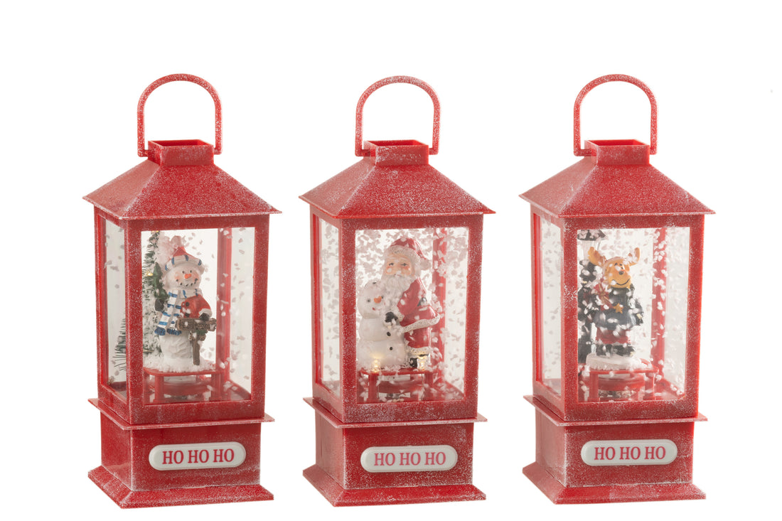 J-Line Snowglobe Lantern Led Christmas Resin Assortment Of 3