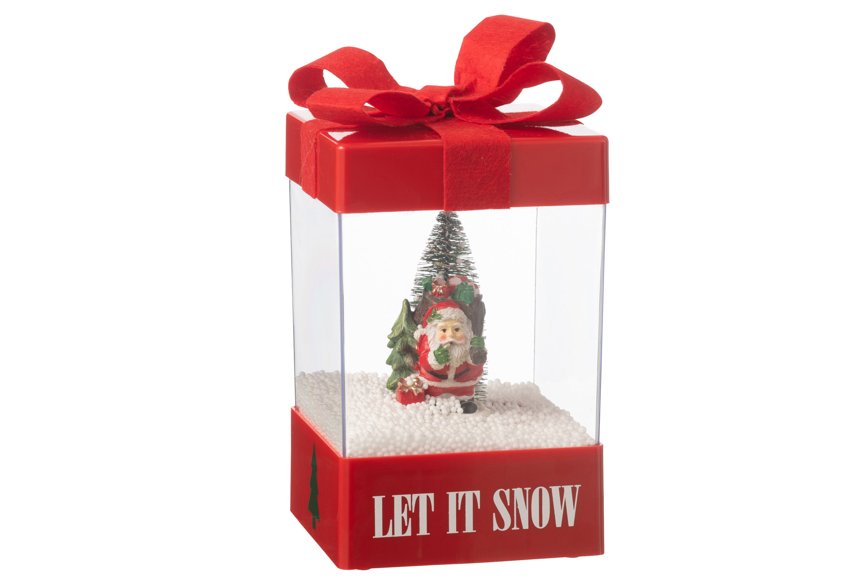 Sneeuwbol cadeaubox met LED Santa van hars
