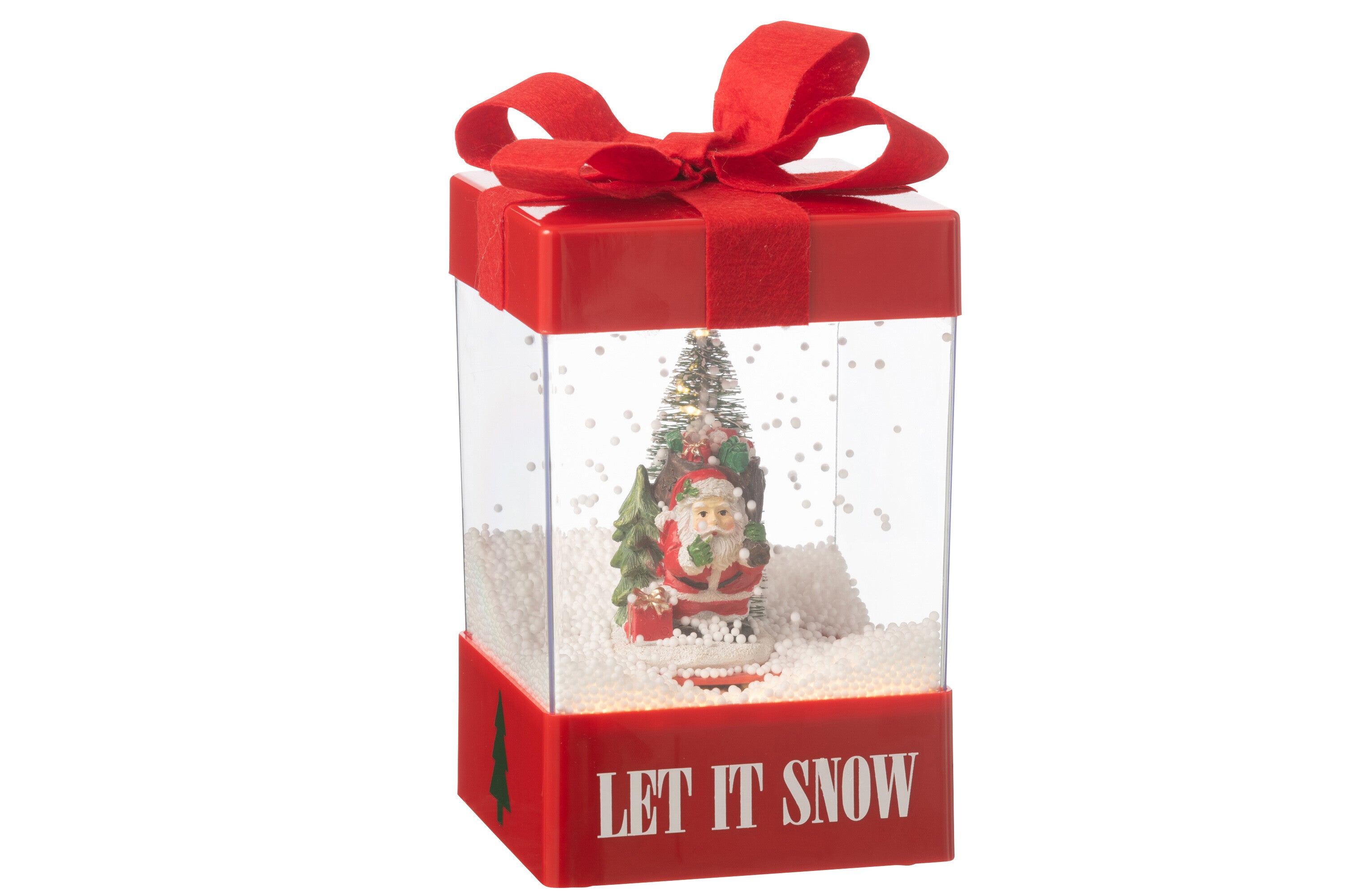 Sneeuwbol cadeaubox met LED Santa van hars