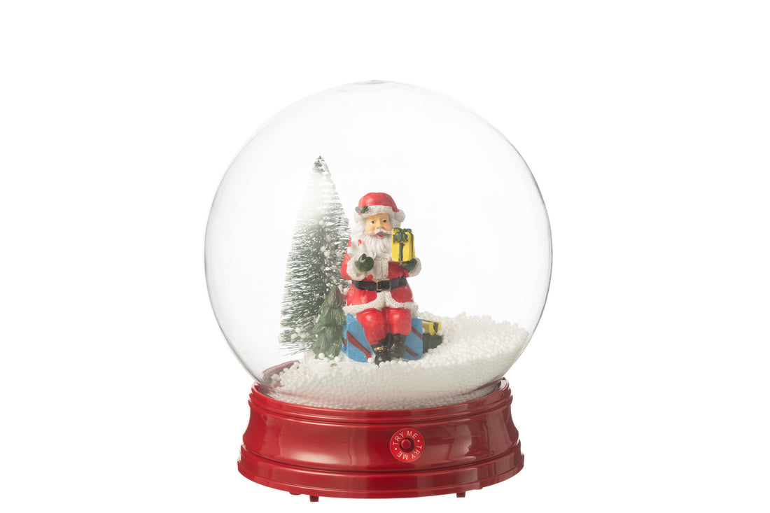 Sneeuwbol Kerstman Boom Led Hars