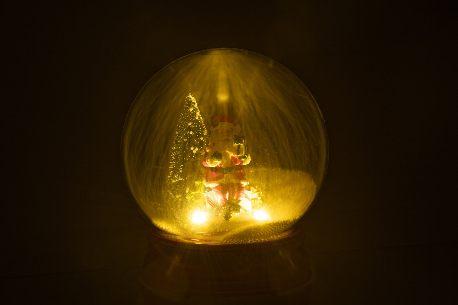 Sneeuwbol Kerstman Boom Led Hars