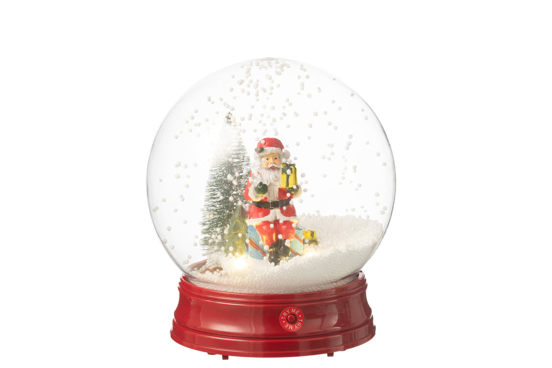 Sneeuwbol Kerstman Boom Led Hars